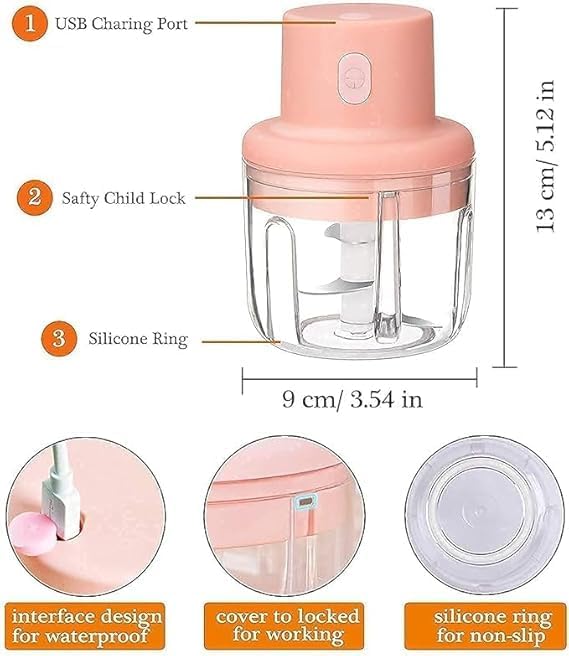 🍅✨ Smart Electric Mini Chopper 250ml – Chop Anything in Seconds, Anywhere!